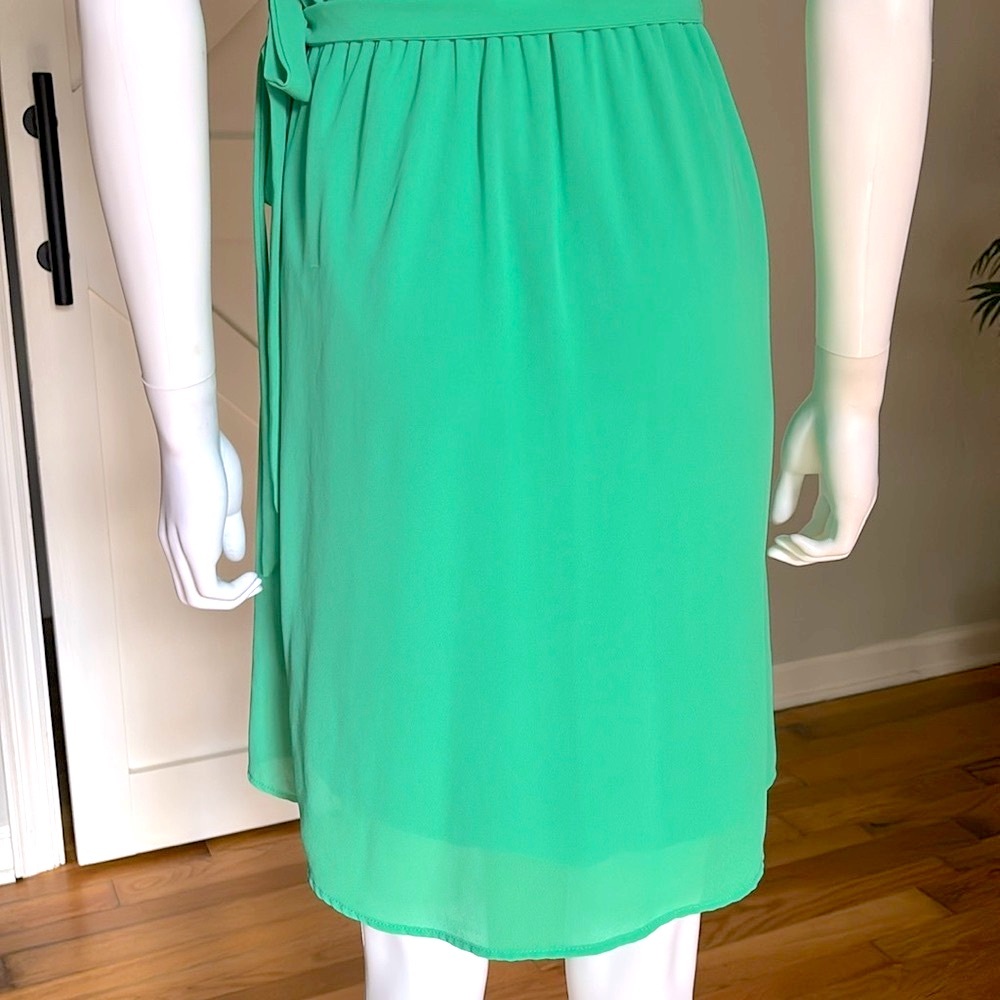 Modcloth Silk Cut Out Back Side Tie Sleeveless Side Tie Wrap A-Line Mini Dress - Picture 8 of 14